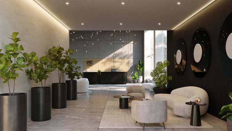 Venta De Apartamentos En VIÉ Las Américas Zona 13 Avenida Las Américas, Render, Vestíbulo, Pasillo, Hall, Recibidor, Recepción, Sala De Espera, Acceso, Portal