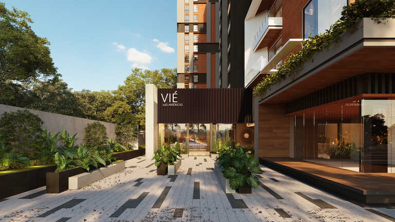 Venta De Apartamentos En VIÉ Las Américas Zona 13 Avenida Las Américas, Render, Vestíbulo, Pasillo, Hall, Recibidor, Recepción, Sala De Espera, Acceso, Portal