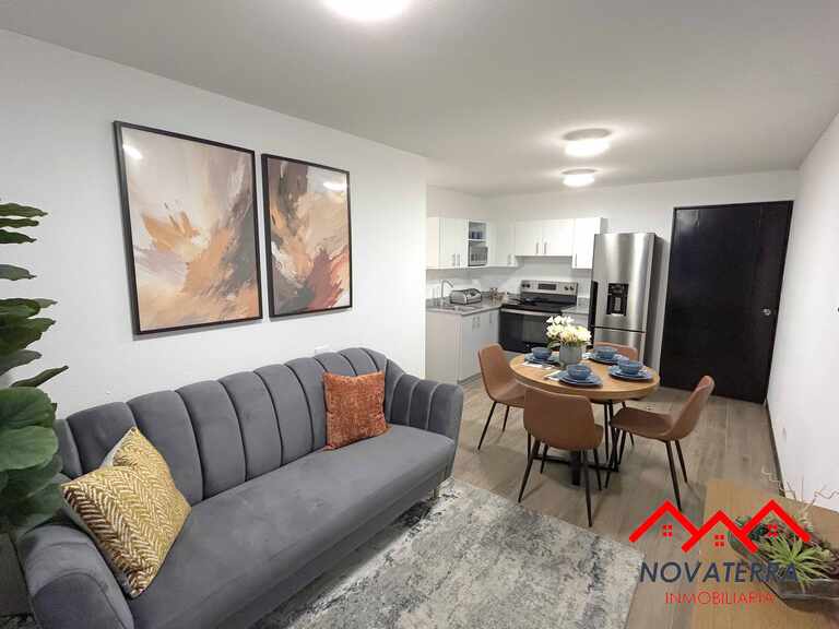 Interior moderno del apartamento modelo en TORRES VIVAS, ubicado en una zona estratégica cerca de colegios, plazas comerciales y supermercados, con acceso directo a Bulevar el Carmen y Conexión VAS