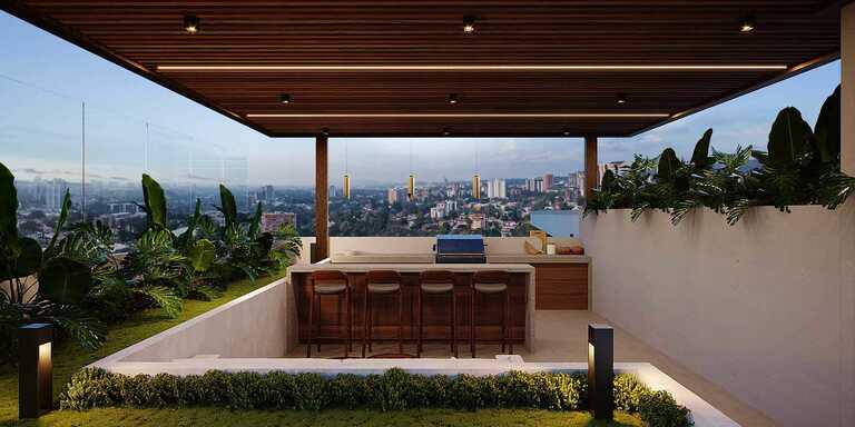 Diseños modernos y funcionales con acabados de lujo en Zona 10. Opciones de 1, 2 y 3 habitaciones, desde 45 m² hasta 103 m². Amplios ventanales, cocinas equipadas, baños con mármol y áreas sociales integradas. Ideales para profesionales e inversionistas que buscan confort y conectividad en el corazón de Ciudad de Guatemala