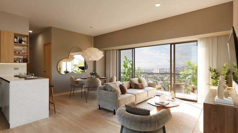 Diseños modernos y funcionales con acabados de lujo en Zona 10. Opciones de 1, 2 y 3 habitaciones, desde 45 m² hasta 103 m². Amplios ventanales, cocinas equipadas, baños con mármol y áreas sociales integradas. Ideales para profesionales e inversionistas que buscan confort y conectividad en el corazón de Ciudad de Guatemala